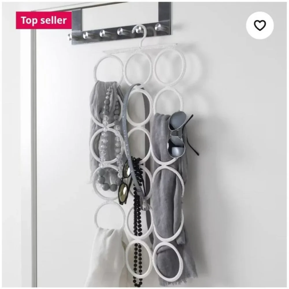 Ikea 28 Circle Scarf Hanger Belt Tie Organizer Hanging Ivory Macrame Komplement